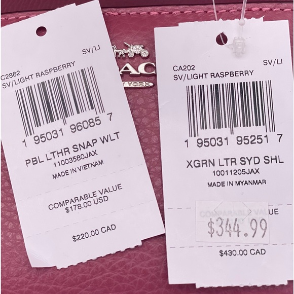 Coach Sydney Satchel Crossbody and Wallet Set Raspberry - Picture 7 of 13